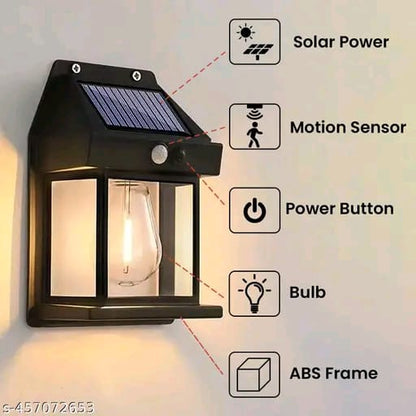 Solar-Powered Outdoor Wall Lantern with Motion Sensor