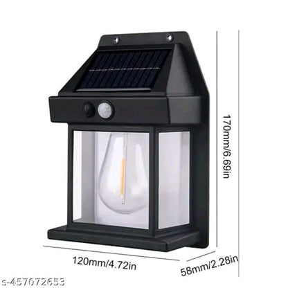 Solar-Powered Outdoor Wall Lantern with Motion Sensor