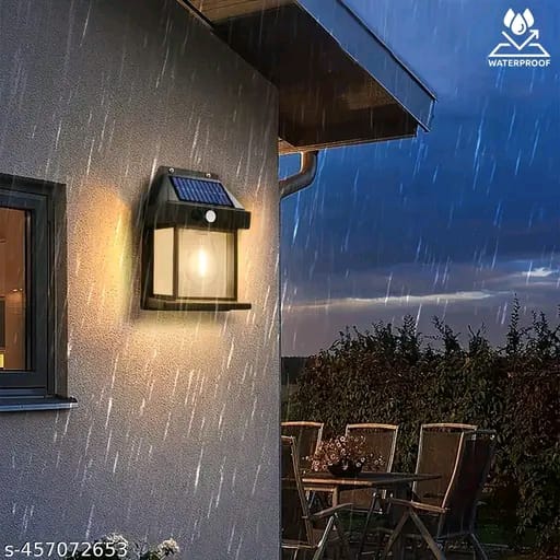 Solar-Powered Outdoor Wall Lantern with Motion Sensor